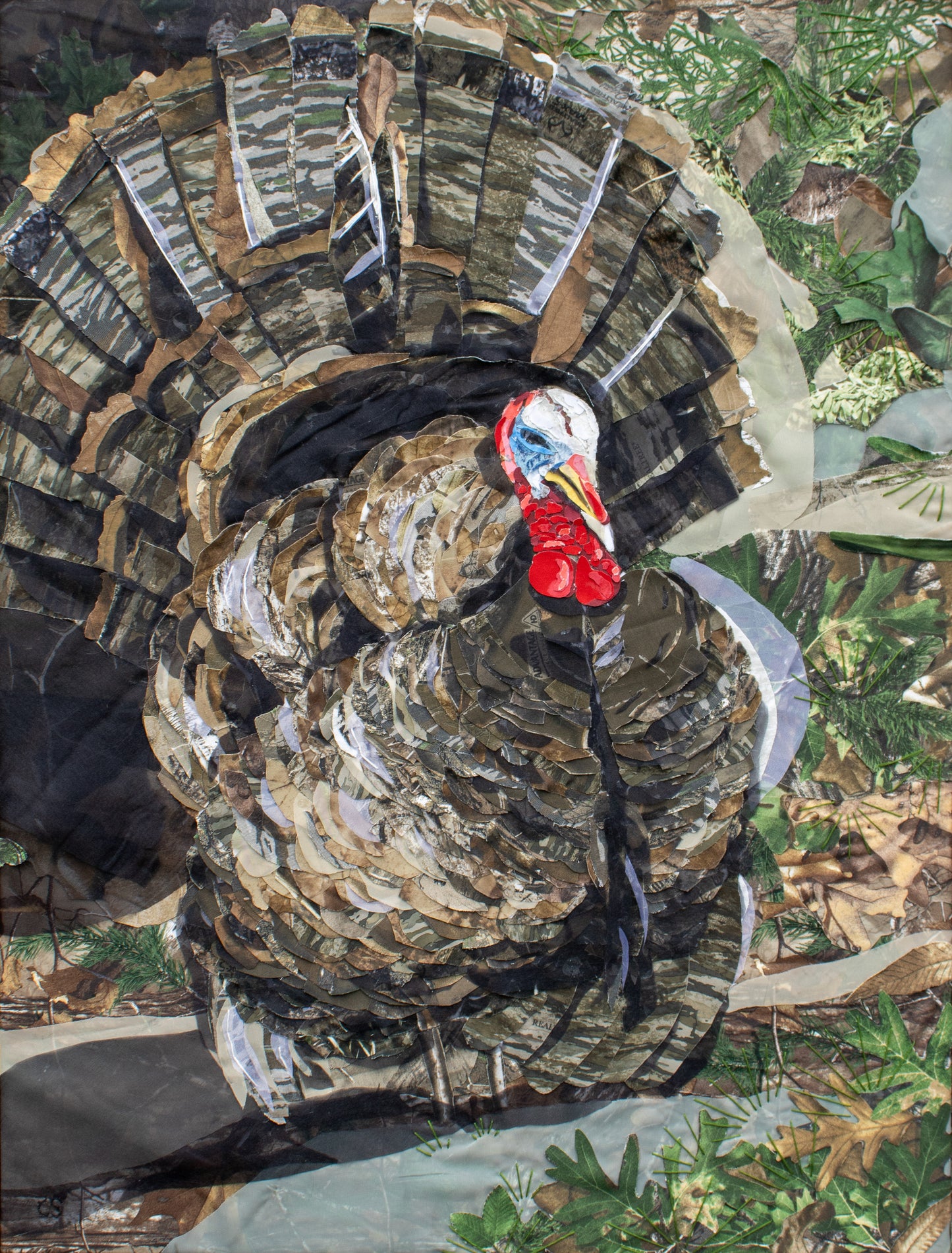 Wild Turkey Camouflage Collage Framed