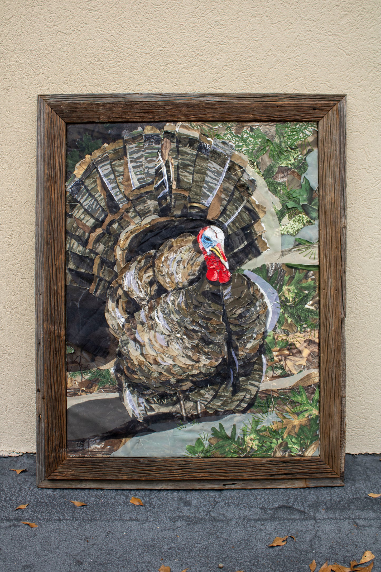 Wild Turkey Camouflage Collage Framed