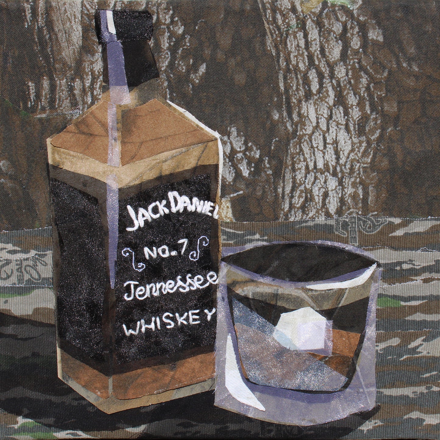 Jack Daniel's Camouflage Collage Framed