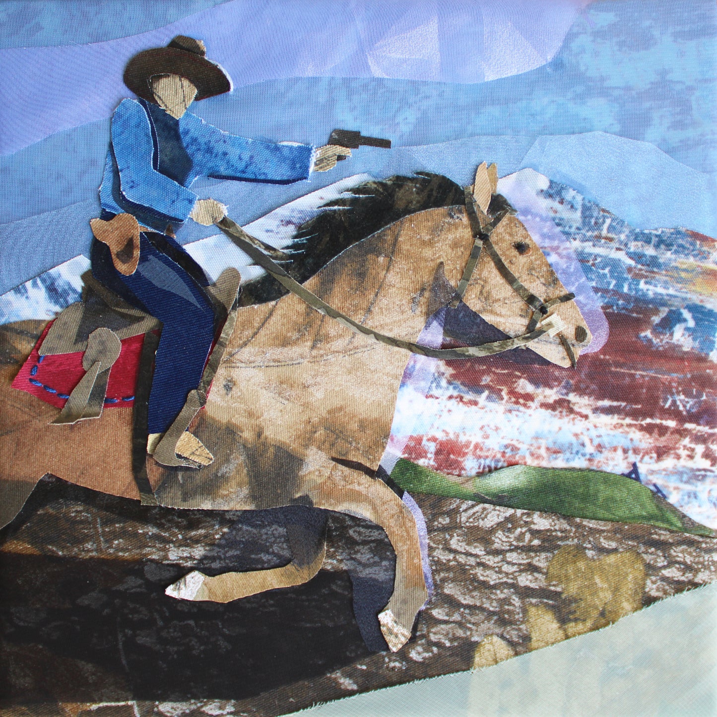 Cowboy Camouflage Collage Framed